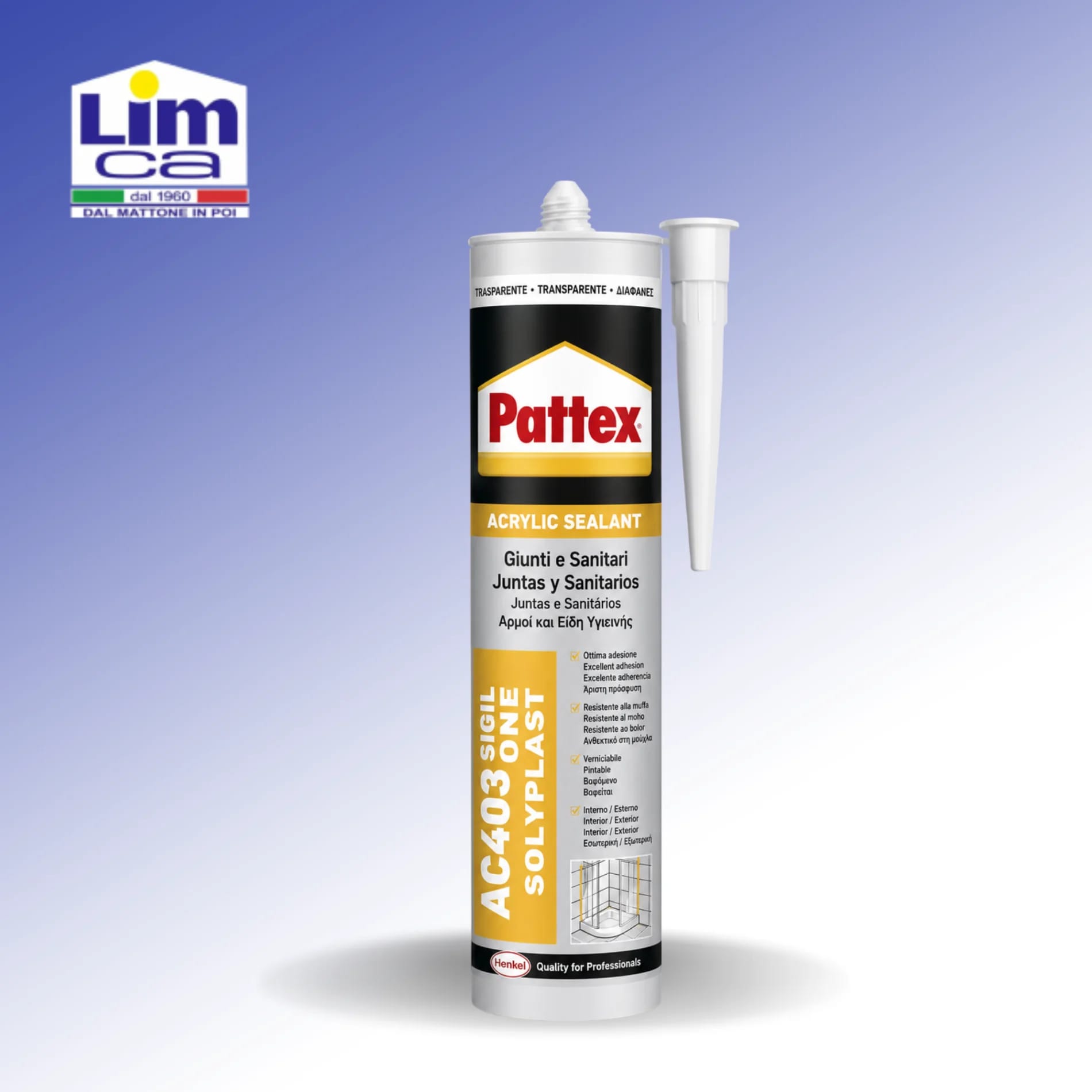 PATTEX AC 403 SIGIL ONE - Sigillante acrilico trasparente per sanitari