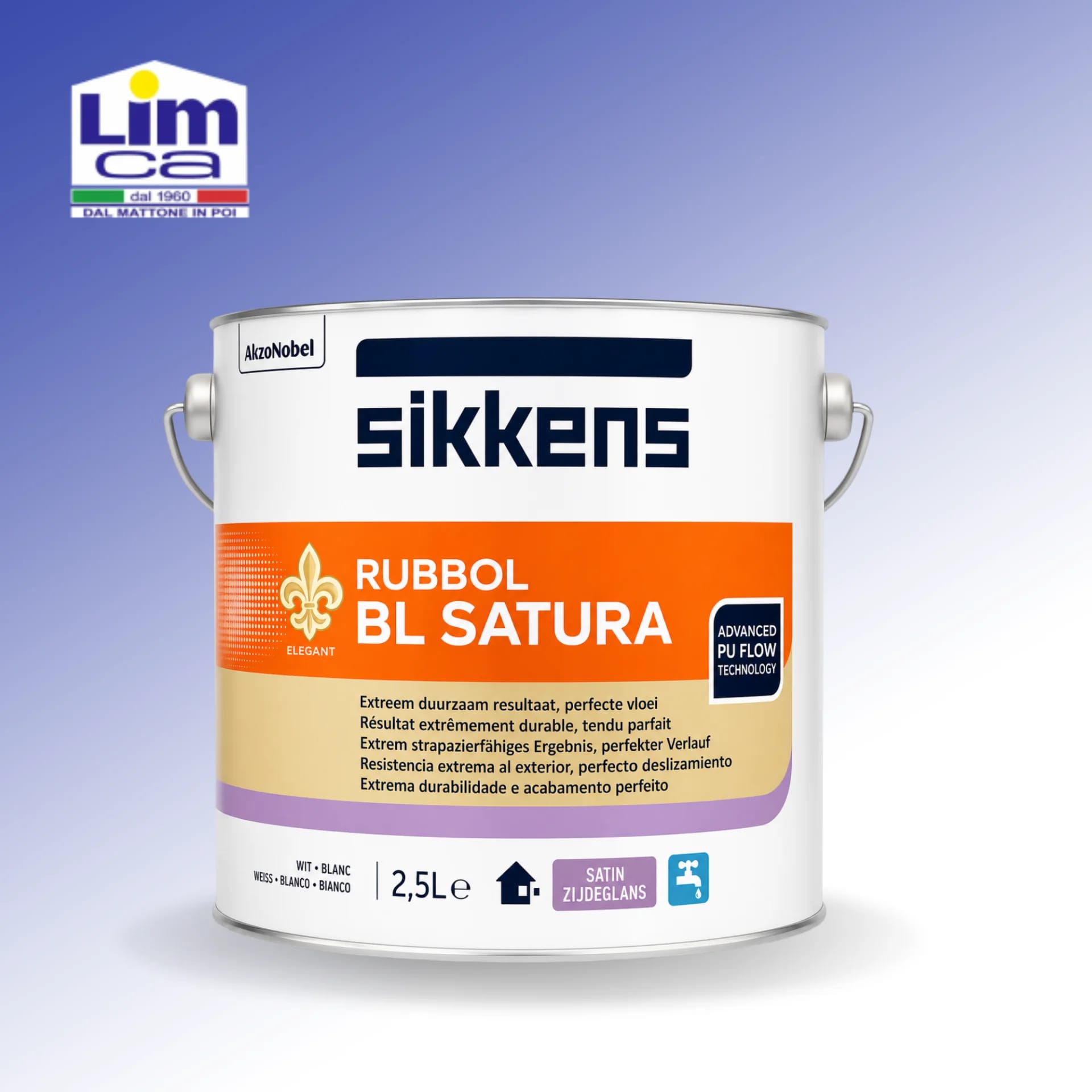 RUBBOL BL SATURA - Smalto satinato all'acqua legno e metalli