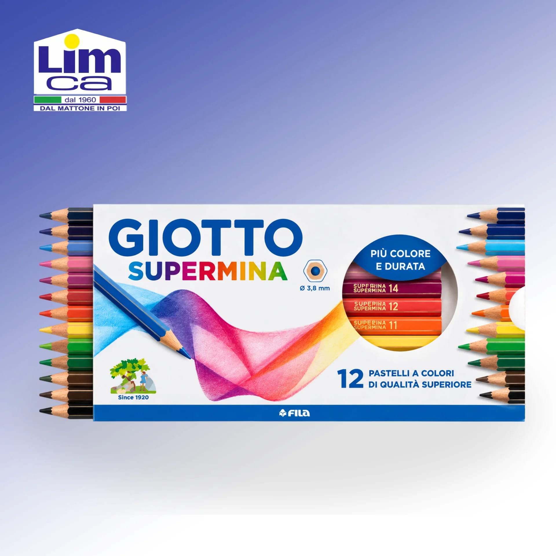 GIOTTO SUPERMINA KIT PASTELLI - Matite colorate colori intensi