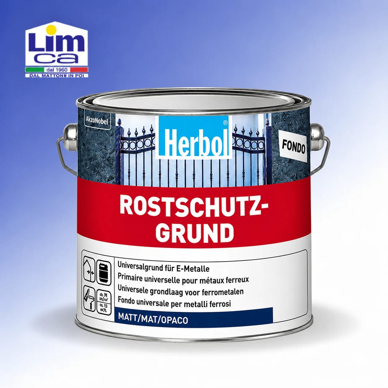HERBOL PROFI ROSTSCHUTZGRUND - Fondo universale antiruggine per interni ed esterni