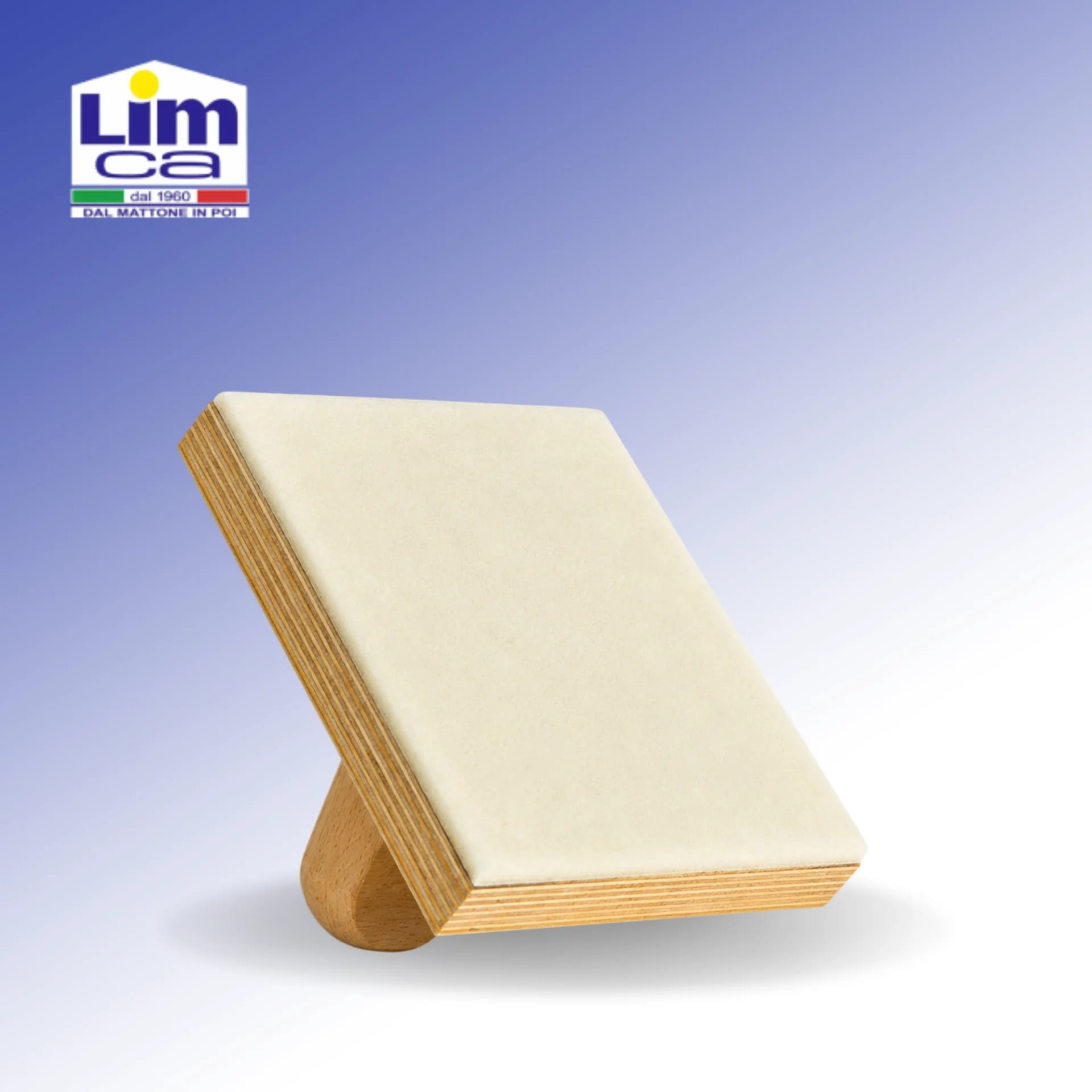 TAMPONE IN MOHAIR - Tampone professionale quadrato per decorativi, con manico in legno 15x15 cm