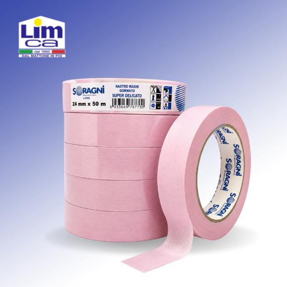 Immagine di NASTRO ADESIVO IN CARTA ROSA - Basso potere collante