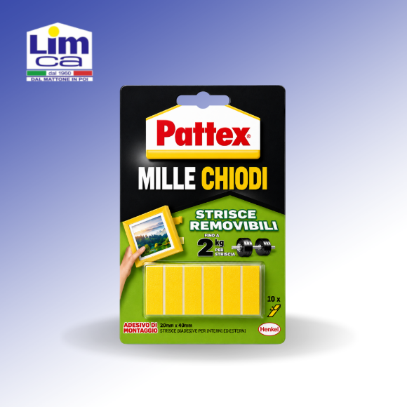 Immagine di PATTEX MILLECHIODI TAPE - 10 Strisce biadesivo universale rimovibile