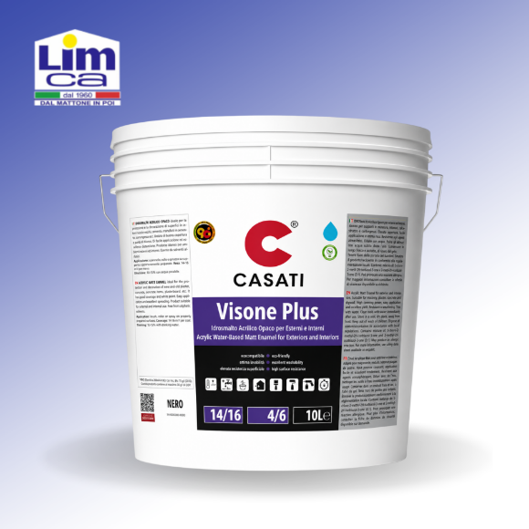 Immagine di CASATI VISONE PLUS OPACO NERO 10 LT -  Smalto murale acrilico all'acqua